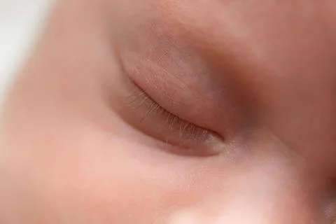 Baby's closed eye 写真素材