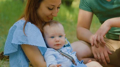 Baby's Day Out at Forest: First Steps Stock Footage 84990330
