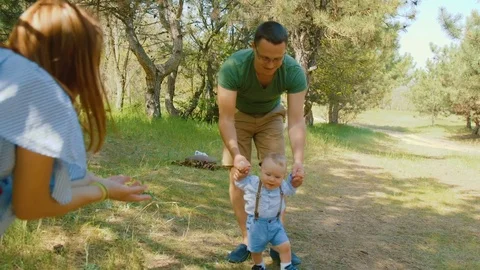 Baby's Day Out at Forest: First Steps Stock Footage 84990581
