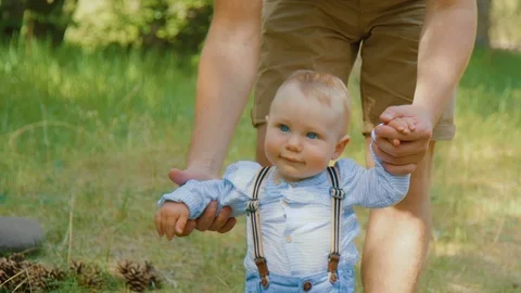 Baby's Day Out at Forest: First Steps Stock Footage 84990634