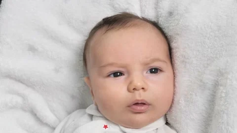 Baby's face close-up, lips and eyes of a newborn Stock Footage 233114580