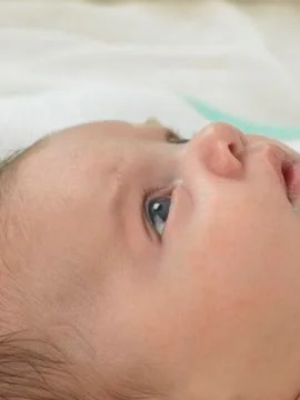 Baby's face close up Stock Photos
