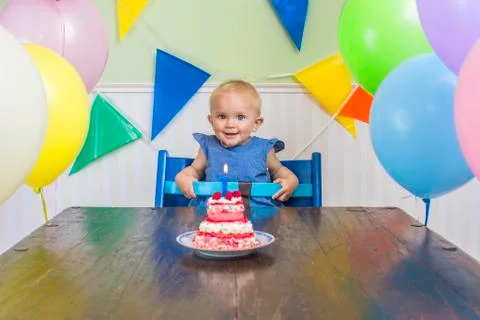 Baby's first birthday Stock Photos