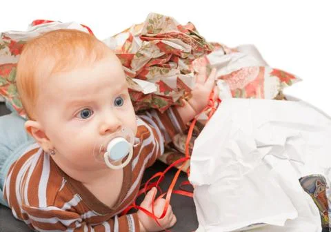 Baby's first christmas Stock Photos