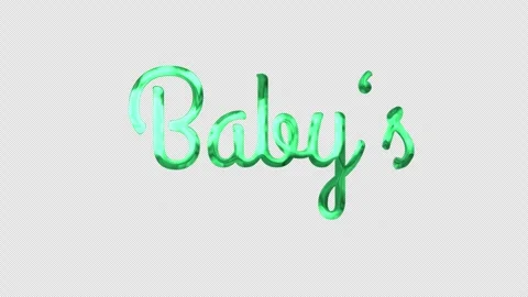 BABY'S FIRST STEP HANDWRITING ANIMATION TRANSPARENT BACKGORUND PLAYFUL MINT  Stock Footage 340825131
