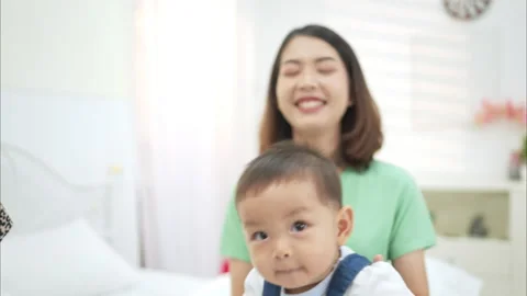 Baby's rest after breakfast time Stock Footage 291367476