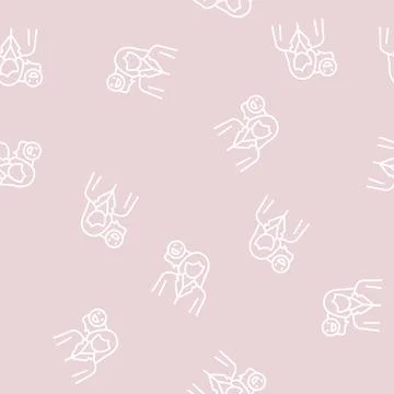 Babysitter job line seamless pattern Illustrazione stock