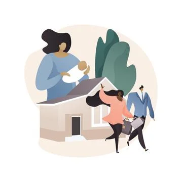 Babysitting services abstract concept vector illustration. Illustrazione stock