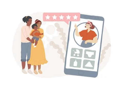 Babysitting services isolated concept vector illustration. Ilustración de archivo