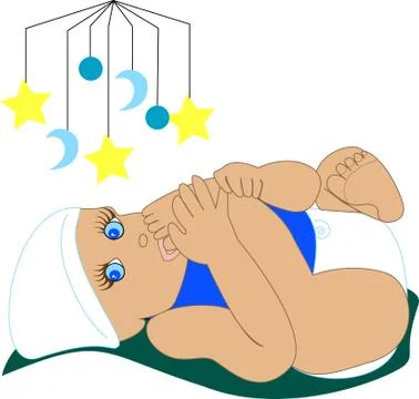 BabySuckingToe Stock Illustration