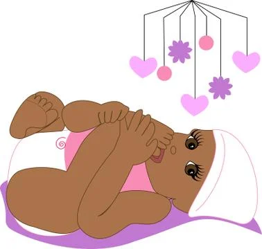 BabySuckingToe2 Stock Illustration