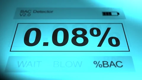 A BAC Alcohol Breathalyzer Test of 0-08 Percent Stock Footage 320328196