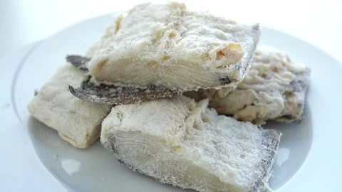 Bacalao, dried and salted codfish Stock Footage 326519255