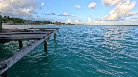 Bacalar Lagoon panoramic view Video stock 229736211