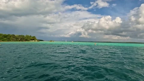Bacalar Lagoon panoramic view Video stock 229736880