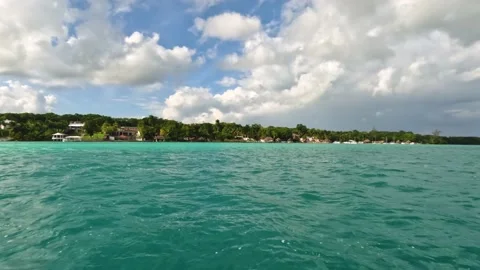 Bacalar Lagoon panoramic view Video stock 229736957