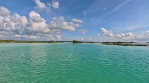 Bacalar Lagoon panoramic view Video stock 229737535