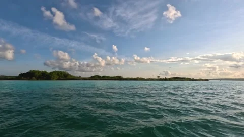 Bacalar Lagoon panoramic view Video stock 229737601