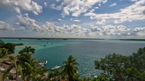 Bacalar Lagoon panoramic view Stock Footage 229737860