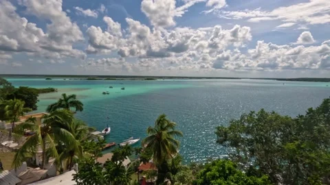 Bacalar Lagoon panoramic view Video stock 229737929