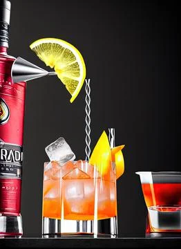 Bacardi Cocktail Bar Drink. Adult Beverage Collection. Stock Illustration