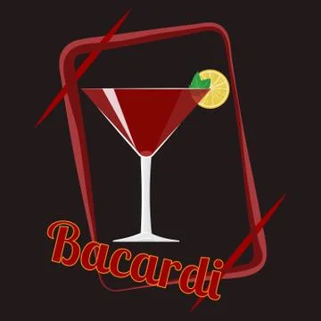 Bacardi cocktail Stock Illustration
