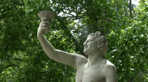 Bacchus sculpture, 2 clips Stock Footage 349235