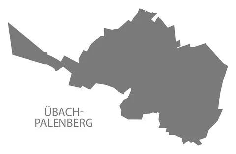 Bach-Palenberg German city map grey illustration silhouette shape Stock Illustration