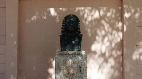 A bach statue in Weimar germany video Stock Footage 259669125