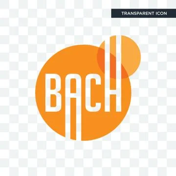 Bach vector icon isolated on transparent background, bach logo design Stock Illustration