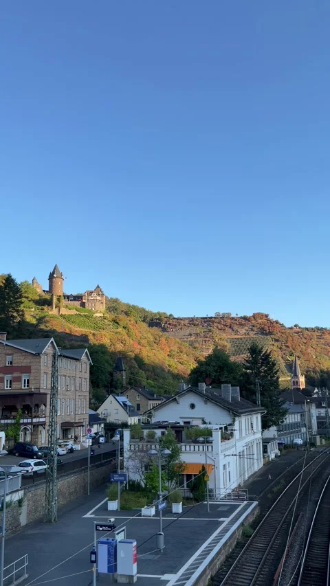 Bacharach, Germany, August 11, 2026 selective focus on Bacharach railway st.. Stock Footage 345201075