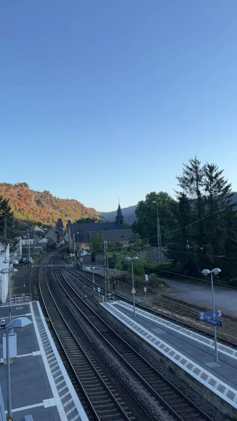 Bacharach, Germany, August 11, 2026 selective focus on Bacharach train stat.. Stock Footage 345201150