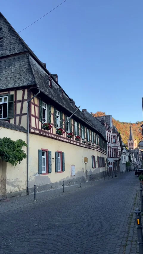 Bacharach, Germany, August 11, 2026 selective focus on charming timber fram.. Stock Footage 345201292