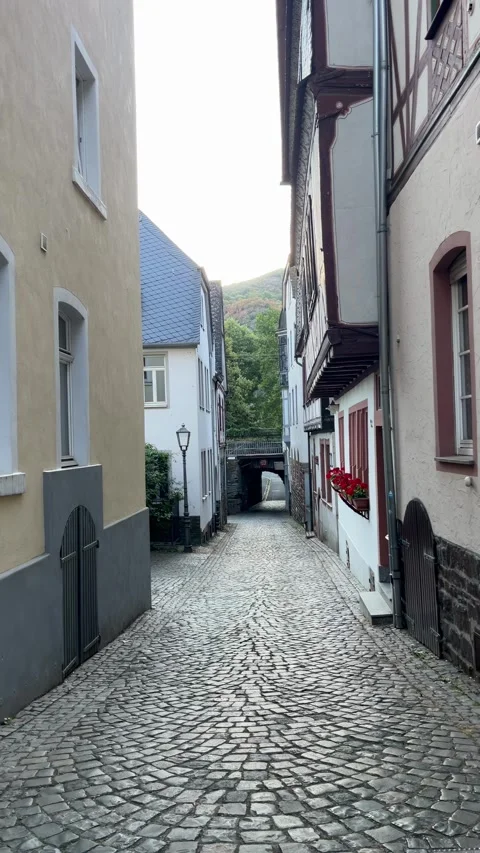 Bacharach, Germany, August 11, 2026 selective focus on traditional German h.. Stock Footage 345201492