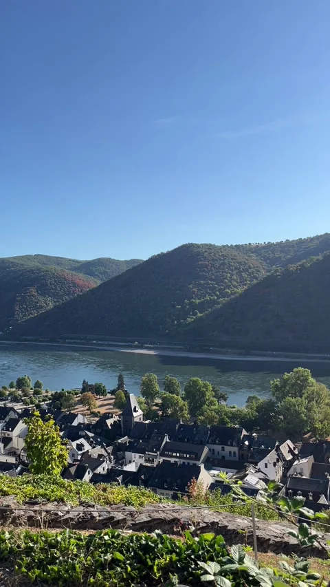 Bacharach, Germany, August 11, 2026 selective focus on historic old town wi.. Stock Footage 345203330