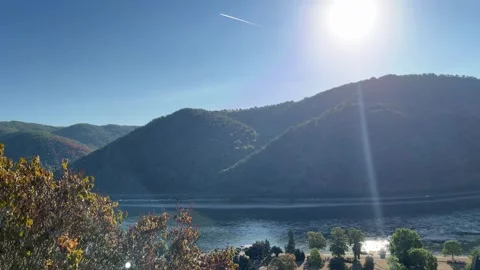 Bacharach, Germany, August 12, 2026 selective focus elevated view of Bachar.. Stock Footage 344879055
