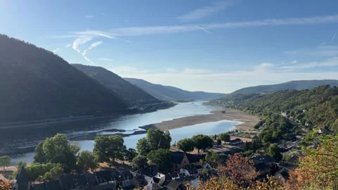 Bacharach, Germany, August 12, 2026 selective focus scenic Rhine valley and.. Stock Footage 344879072