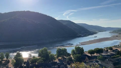 Bacharach, Germany, August 12, 2026 selective focus scenic panorama of Bach.. Stock Footage 344879112