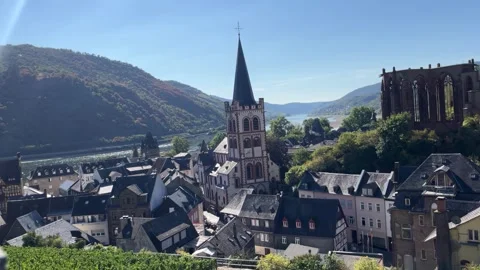 Bacharach, Germany, August 12, 2026 selective focus medieval architecture a.. Stock Footage 344879787