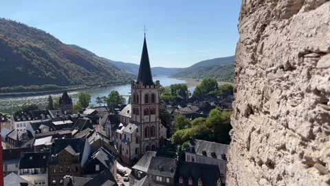Bacharach, Germany, August 12, 2026 selective focus historic Bacharach land.. Stock Footage 344880031