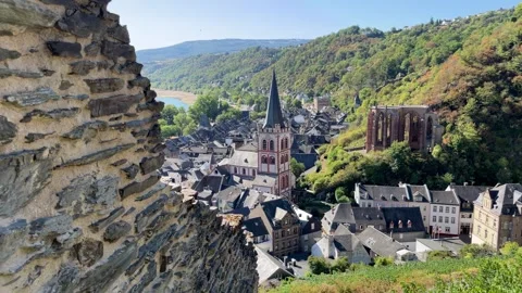 Bacharach, Germany, August 12, 2026 selective focus colorful half timbered .. Stock Footage 344954017