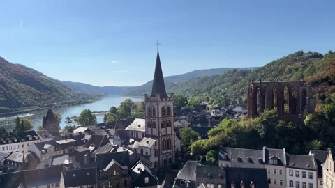 Bacharach, Germany, August 12, 2026 selective focus historic center of Bach.. Stock Footage 344954200