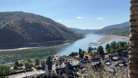 Bacharach, Germany, August 12, 2026 selective focus picturesque old town st.. Stock Footage 344954279