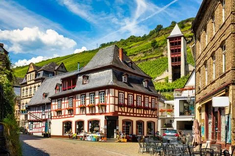 Bacharach panoramic view. Bacharach is a small town in Rhine valley in Rhin.. Stock Photos