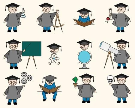 Bachelor or Education Set Stock Illustration