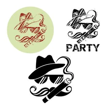Bachelor party with wedding Stock Illustration
