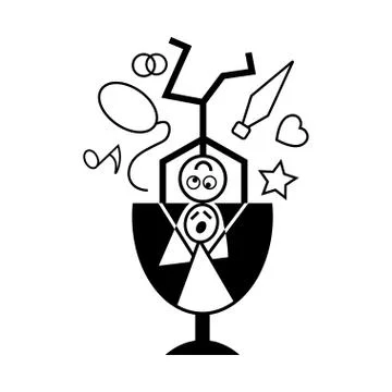 Bachelor party with wedding Stock Illustration