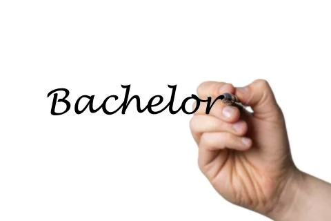 Bachelor written by a hand Stock Photos