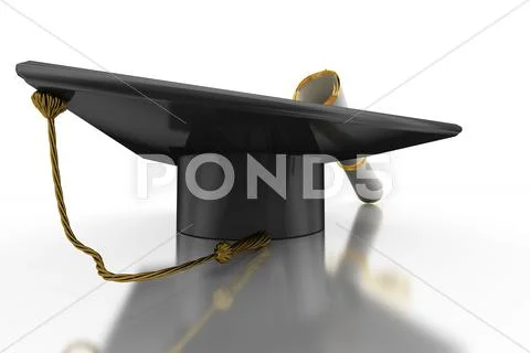 Bachelor's hat and diploma Stock Photos