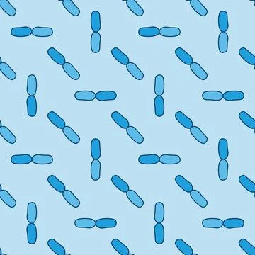 Bacilli vector bacteria concept blue seamless pattern Stock Illustration
